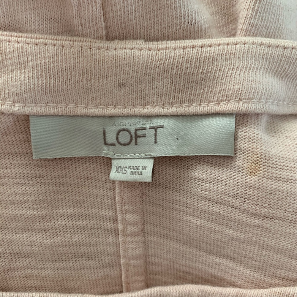LOFT Long Sleeve Tie Cuff Pink Blouse XXS - Picture 5 of 6